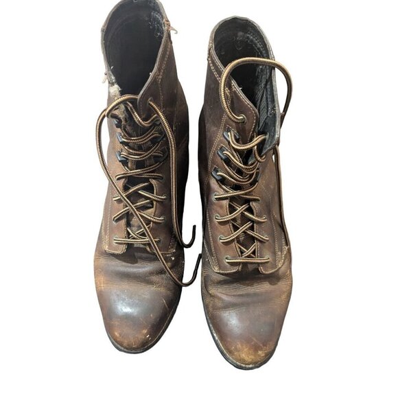 Ariat Heritage Roper Distressed Equipped Brown Lace Up Western Boots 8B - Picture 3 of 7